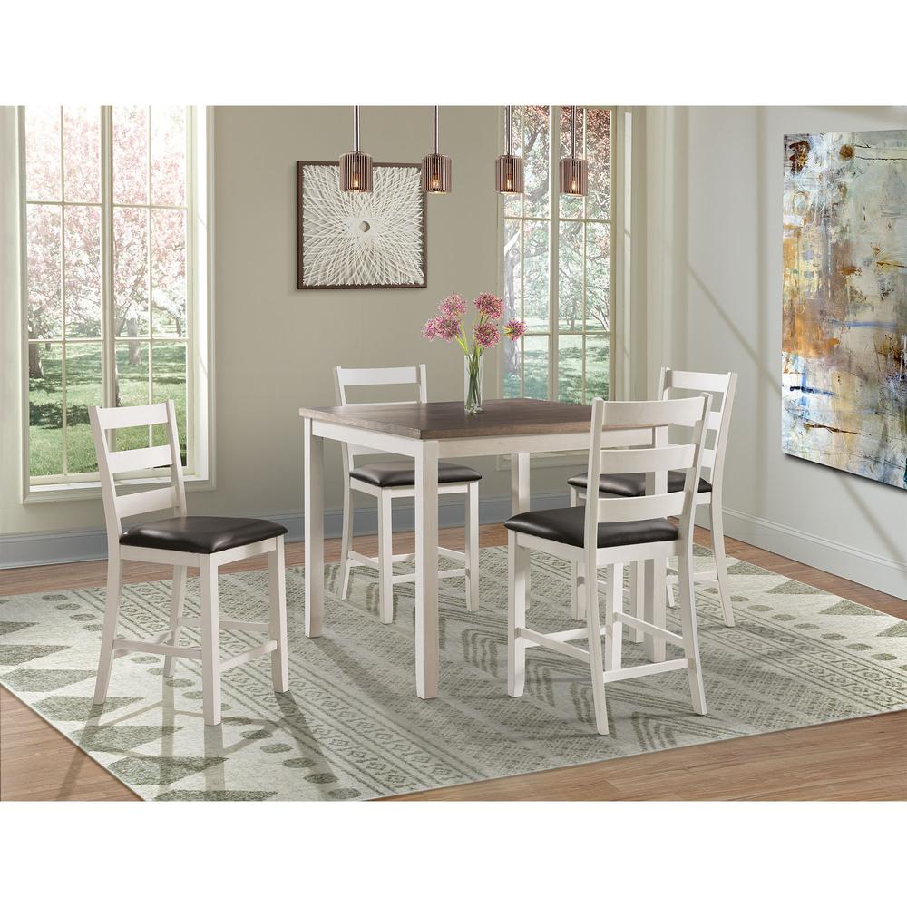 Kona Brown 5PC Counter Height Dining Set-Table & Four Chairs. Picture 1