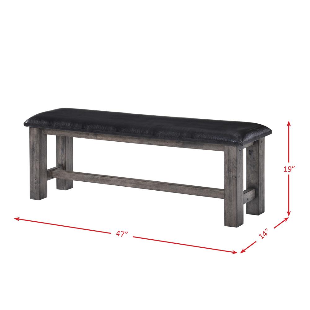 Grayson Bench w. PU Padded Seat. Picture 2