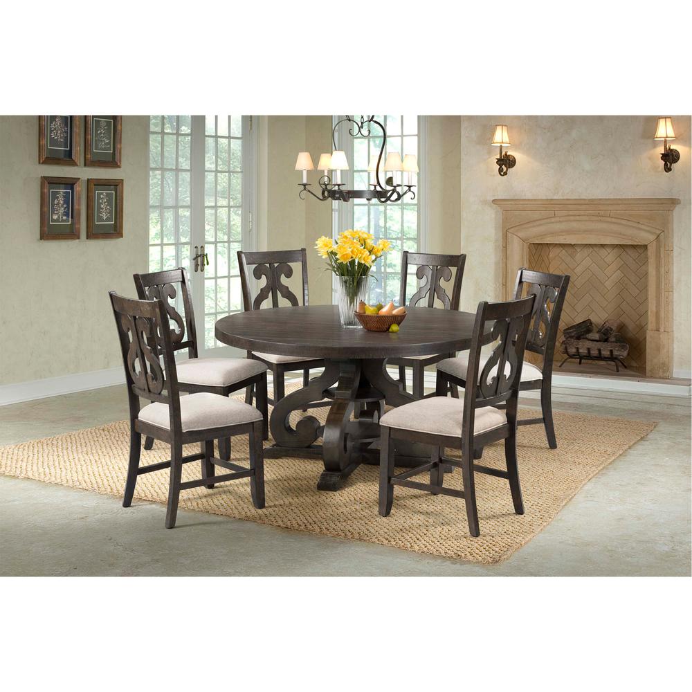 Stanford Wooden Swirl Back Side Chair Set. Picture 5