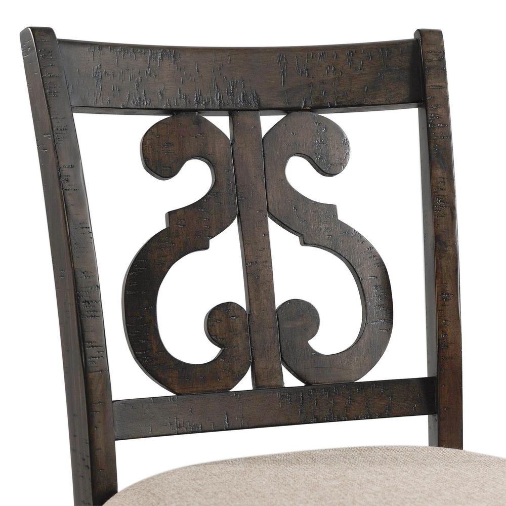Stanford Counter Height 9PC Dining Set-Table & Eight Swirl Back Chairs. Picture 5