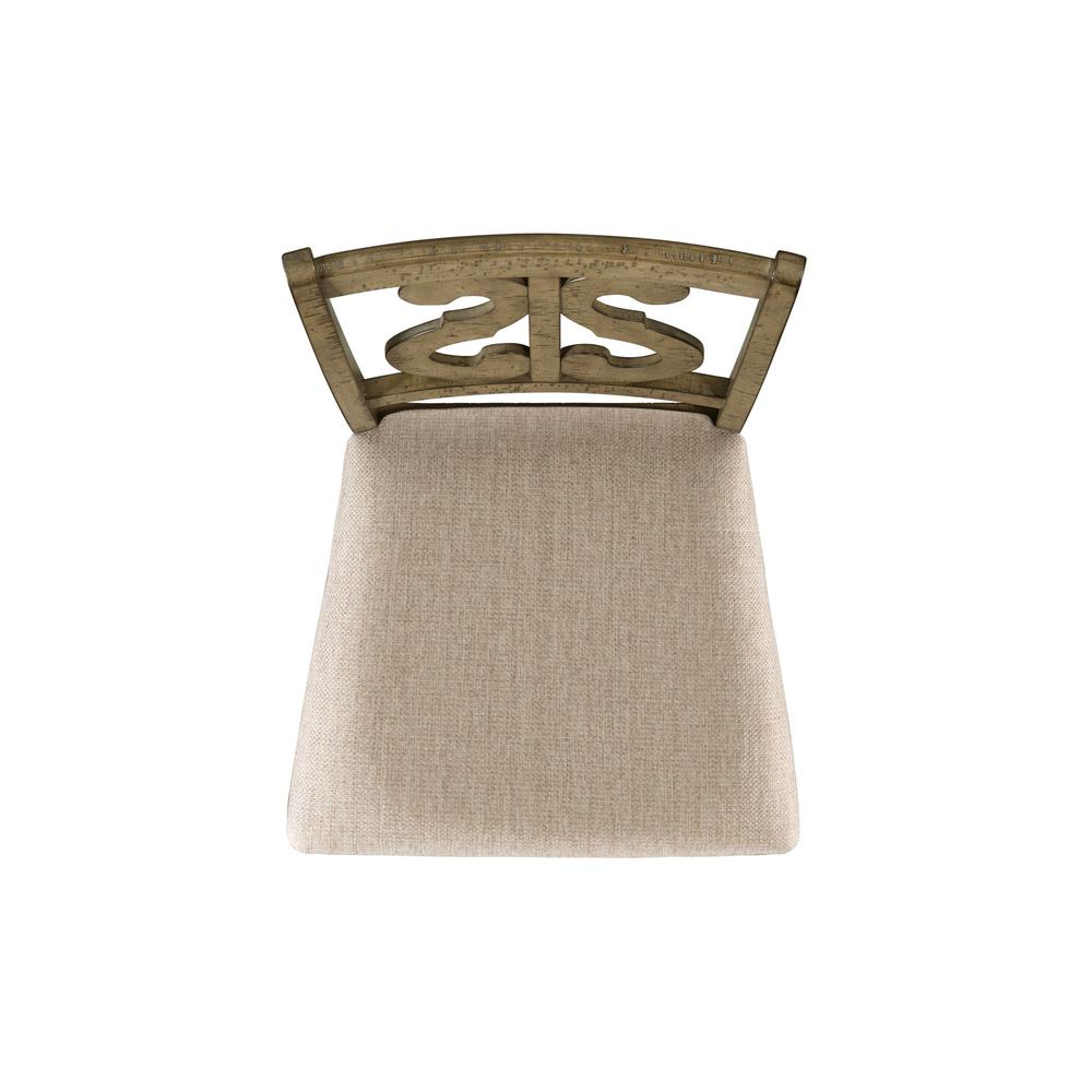 Taupe/Grey Wooden Swirl Back Side Chair Set. Picture 5