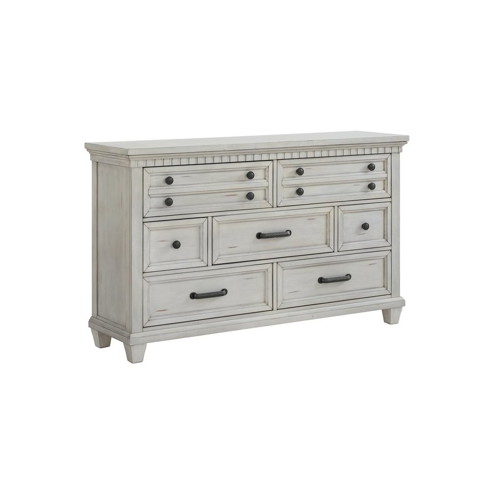 Windom 7-Drawer Dresser in Antique White. Picture 1