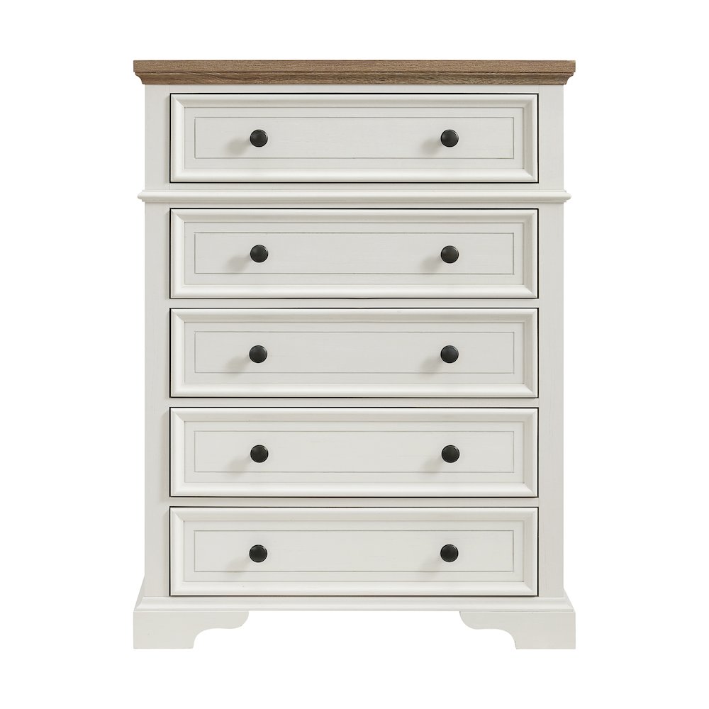 Ulysses Youth 5-Drawer Chest in Brown and White. Picture 2