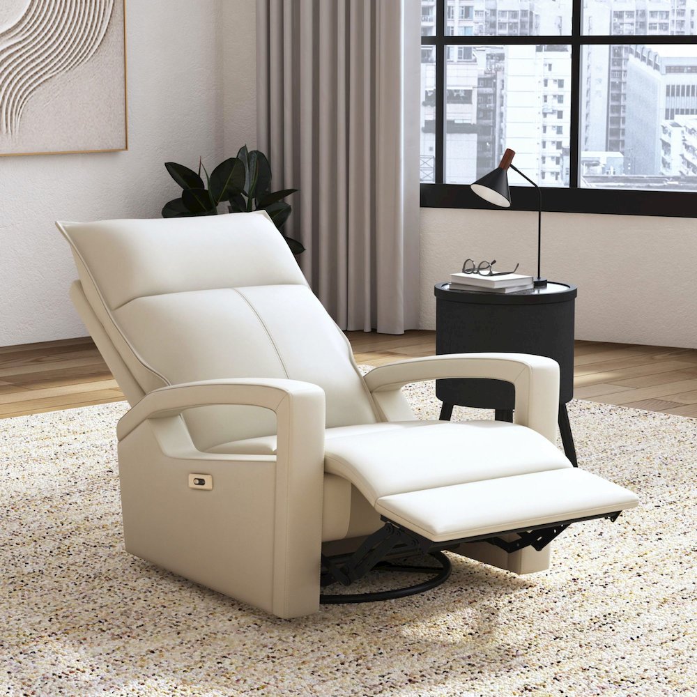 Barnard P1 Recliner with Glider and Swivel in Del Mar Cream. Picture 3