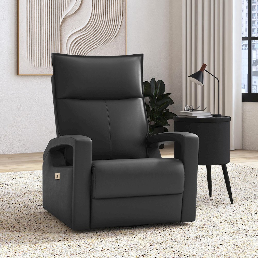 Barnard P1 Recliner with Glider and Swivel in Del Mar Grey. Picture 2