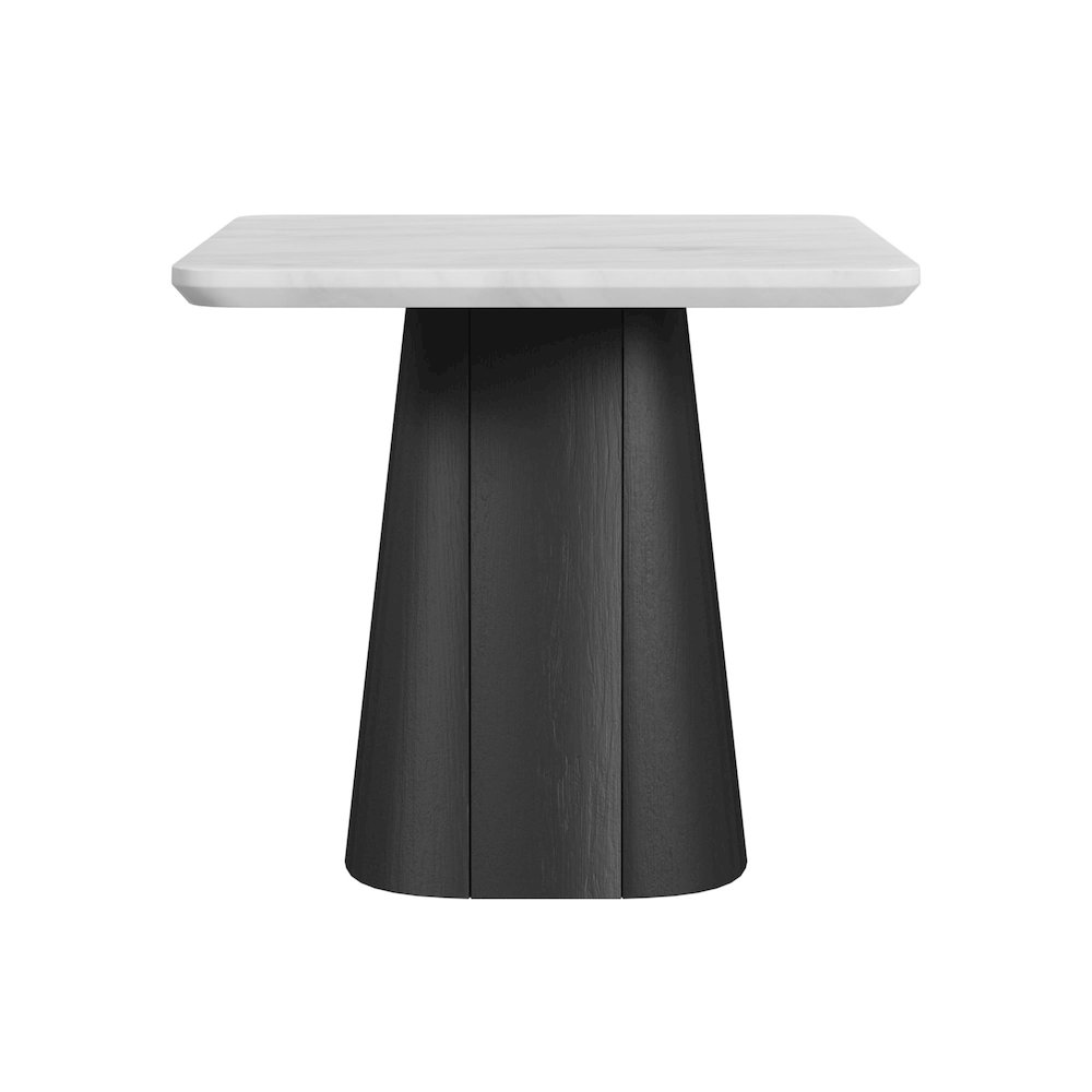 Yuri End Table in White and Black. Picture 2