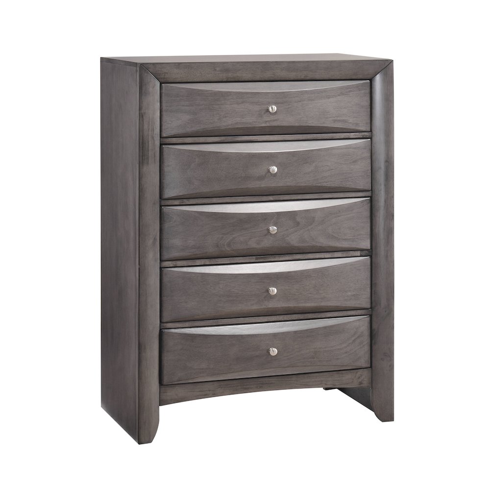 Madison Chest Grey 5Drawer (Sturdy). Picture 2