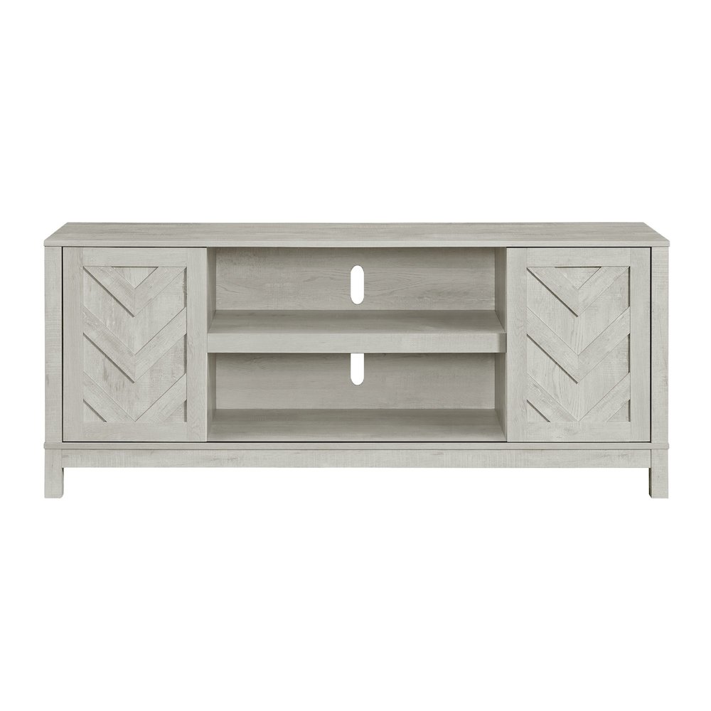 Holmes 70" TV Stand with Sliding Door in White. Picture 2