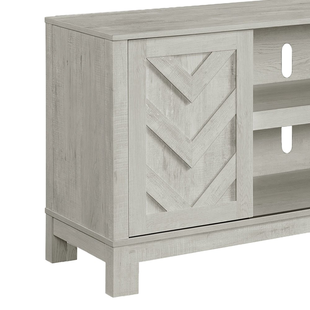 Holmes 70" TV Stand with Sliding Door in White. Picture 5