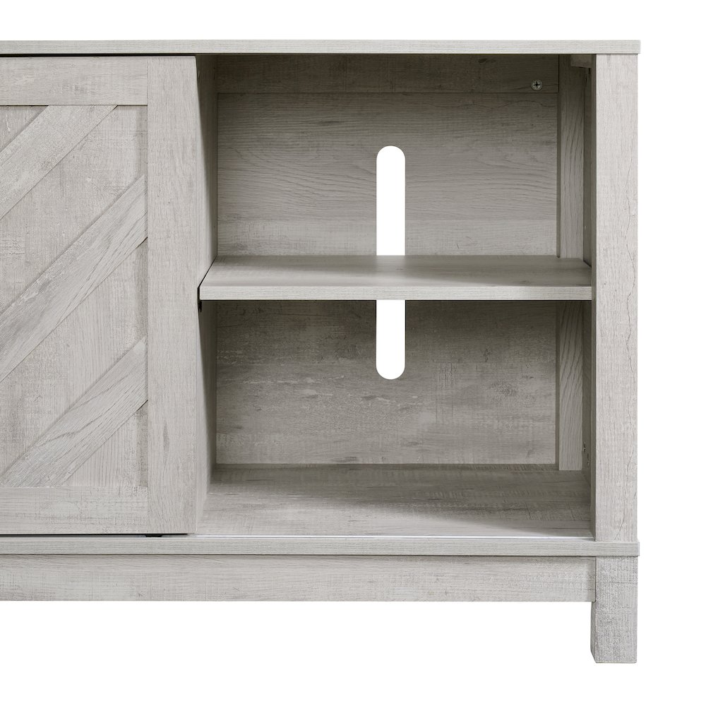 Holmes 70" TV Stand with Sliding Door in White. Picture 6