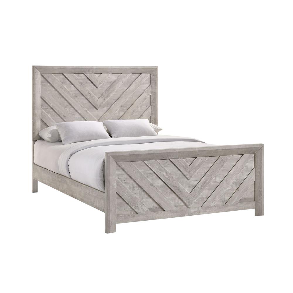 Keely Queen Panel 5PC Bedroom Set in White. Picture 3
