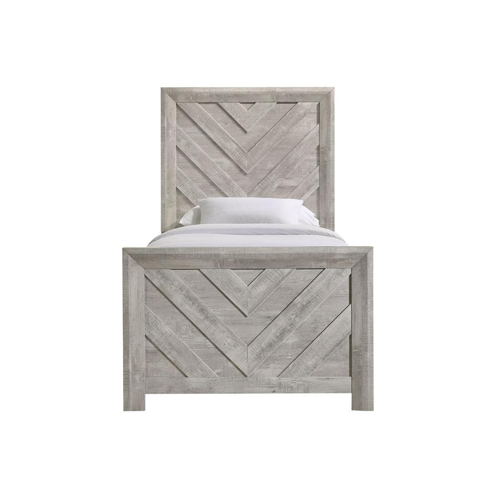 Keely Twin Panel Bed in White. Picture 4