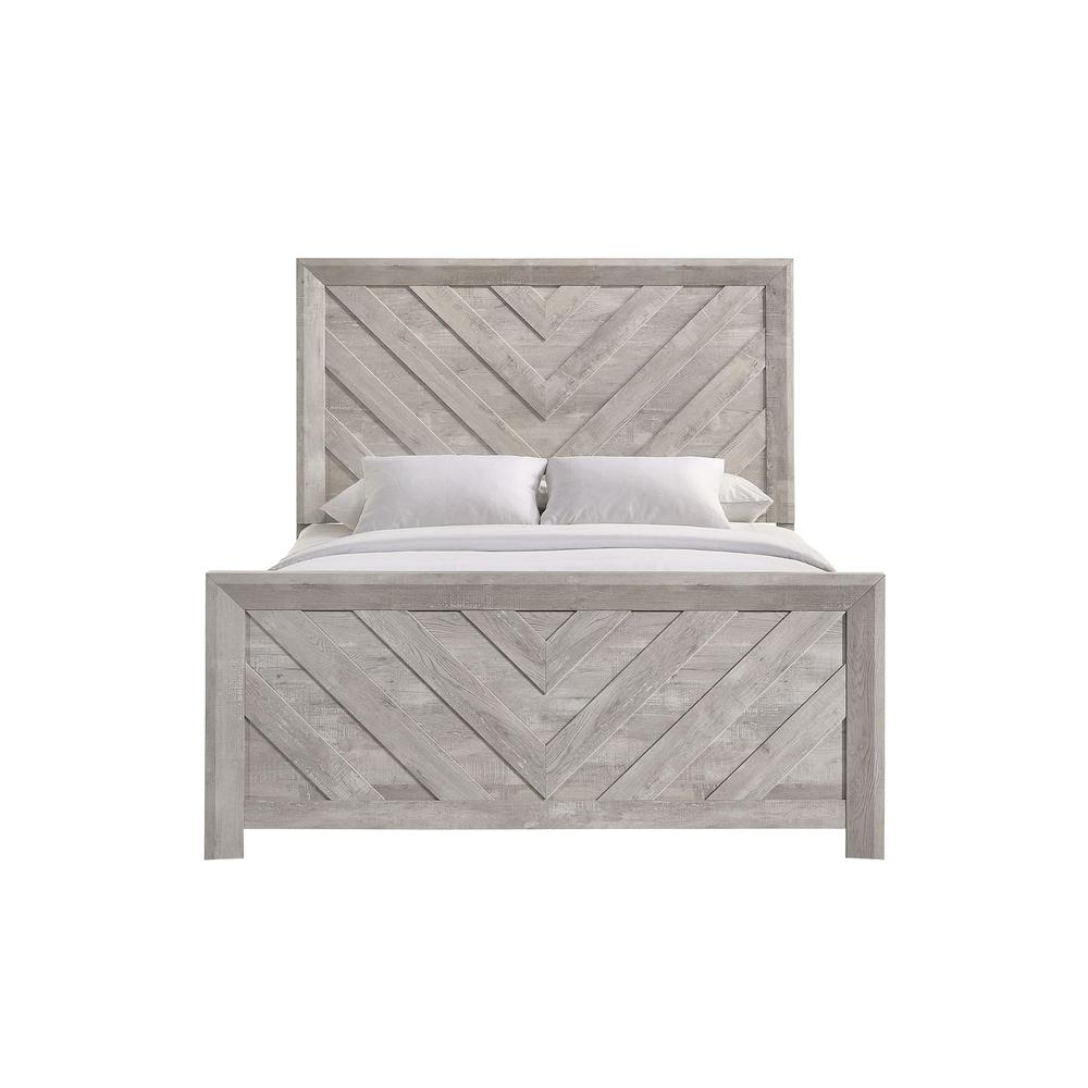 Keely Queen Panel Bed in White. Picture 4