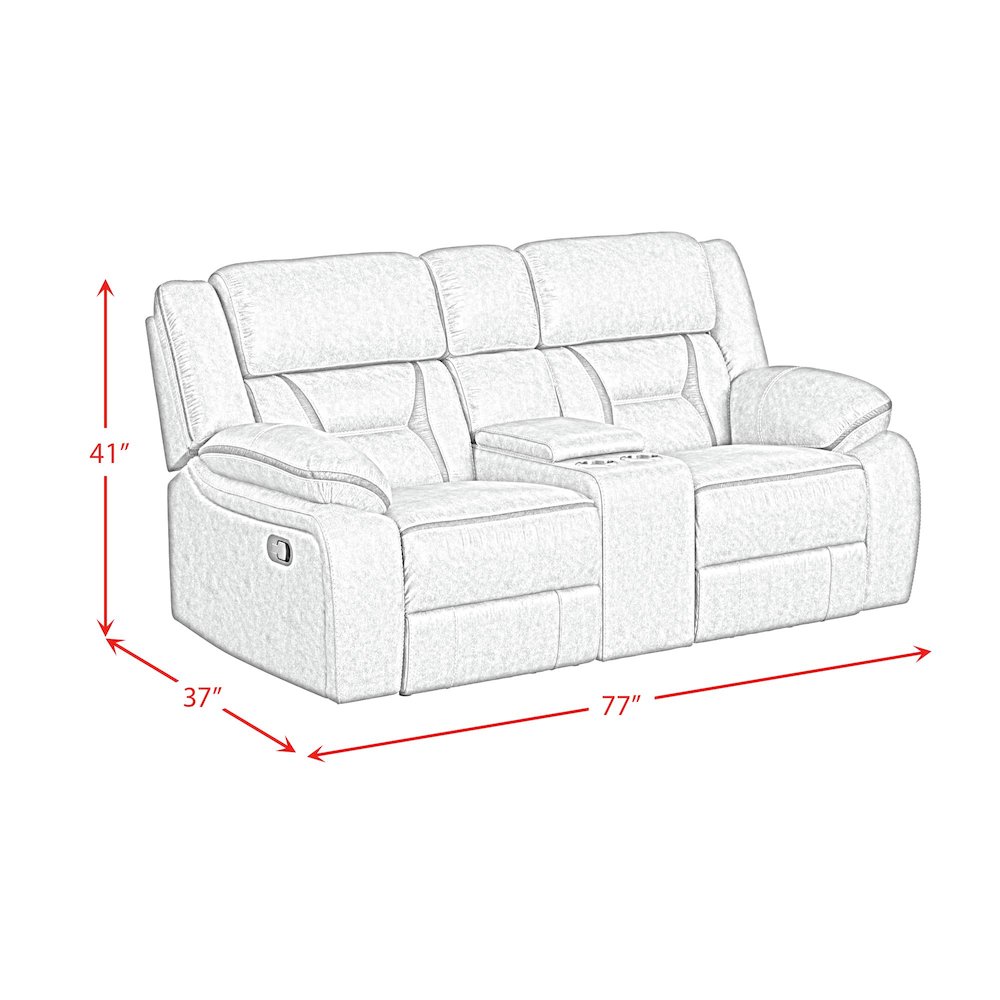 Kaoru Motion Loveseat with Console in Corral Grey. Picture 5