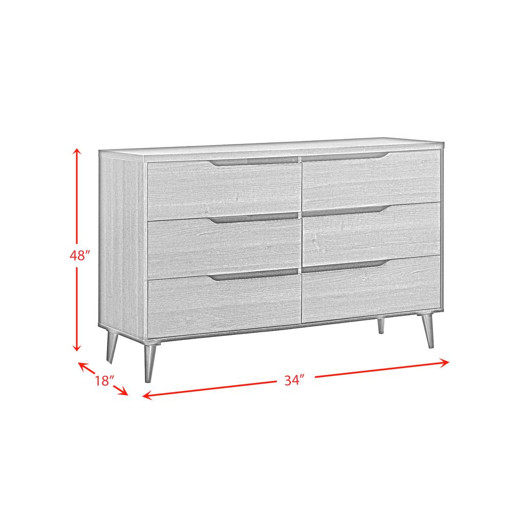 Picket House Furnishings Cohen 6-Drawer Dresser in Grey. Picture 3