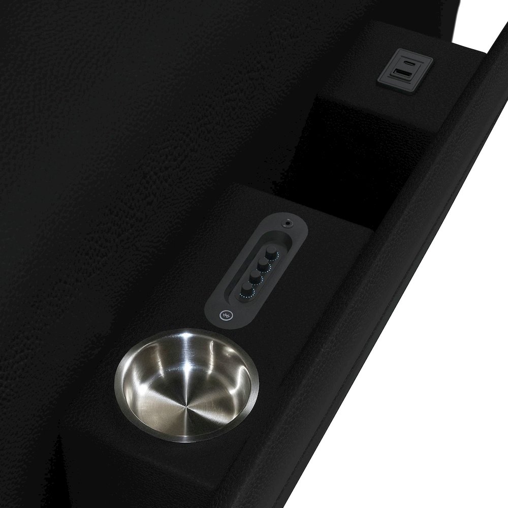 P3 Power Glider Recliner, Ipad holder, wireless charger, USB in Aline Black. Picture 8