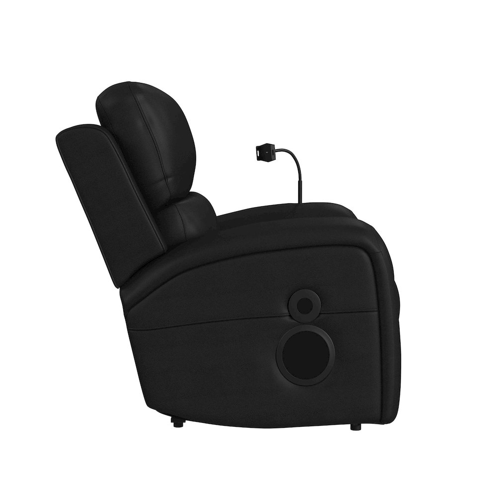 P3 Power Glider Recliner, Ipad holder, wireless charger, USB in Aline Black. Picture 4