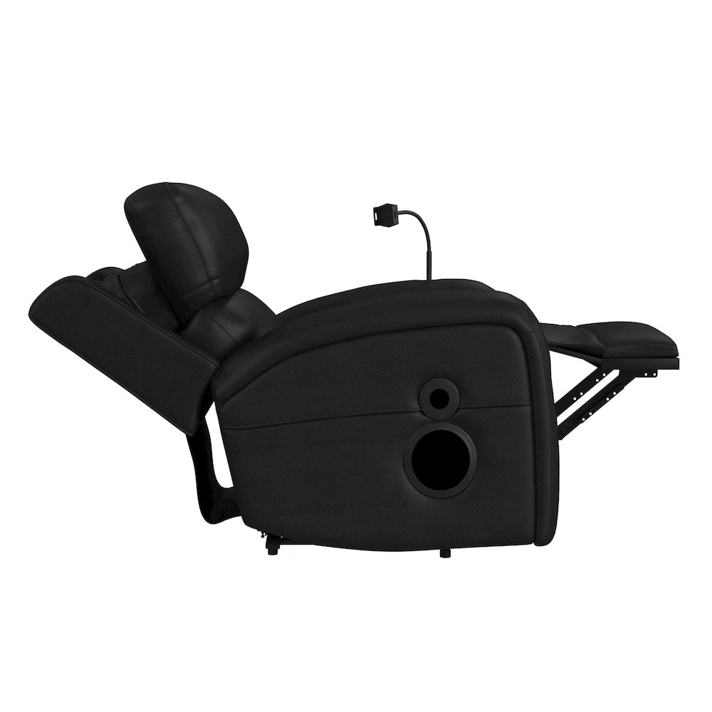 P3 Power Glider Recliner, Ipad holder, wireless charger, USB in Aline Black. Picture 5