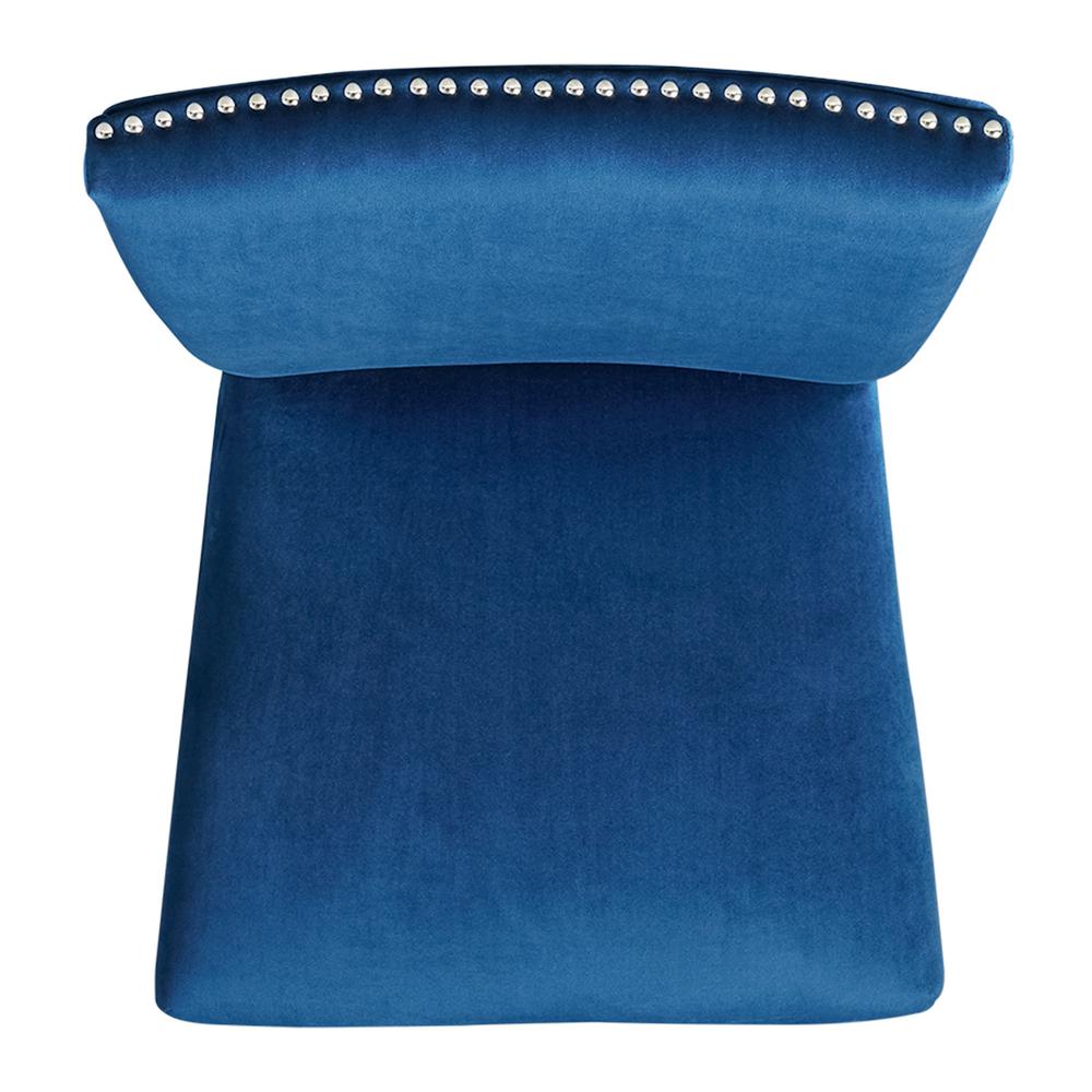 Celine Square 5PC Counter Dining Set- Table & Four Blue Velvet Chairs. Picture 8
