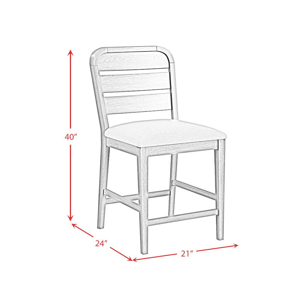 Thorin Counter Chair with Light Grey Fabric in Brown. Picture 10