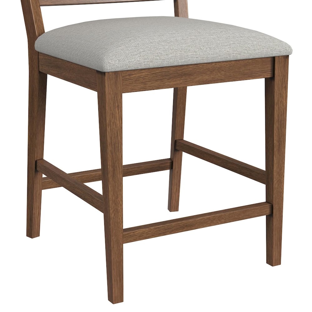 Thorin Counter Chair with Light Grey Fabric in Brown. Picture 9