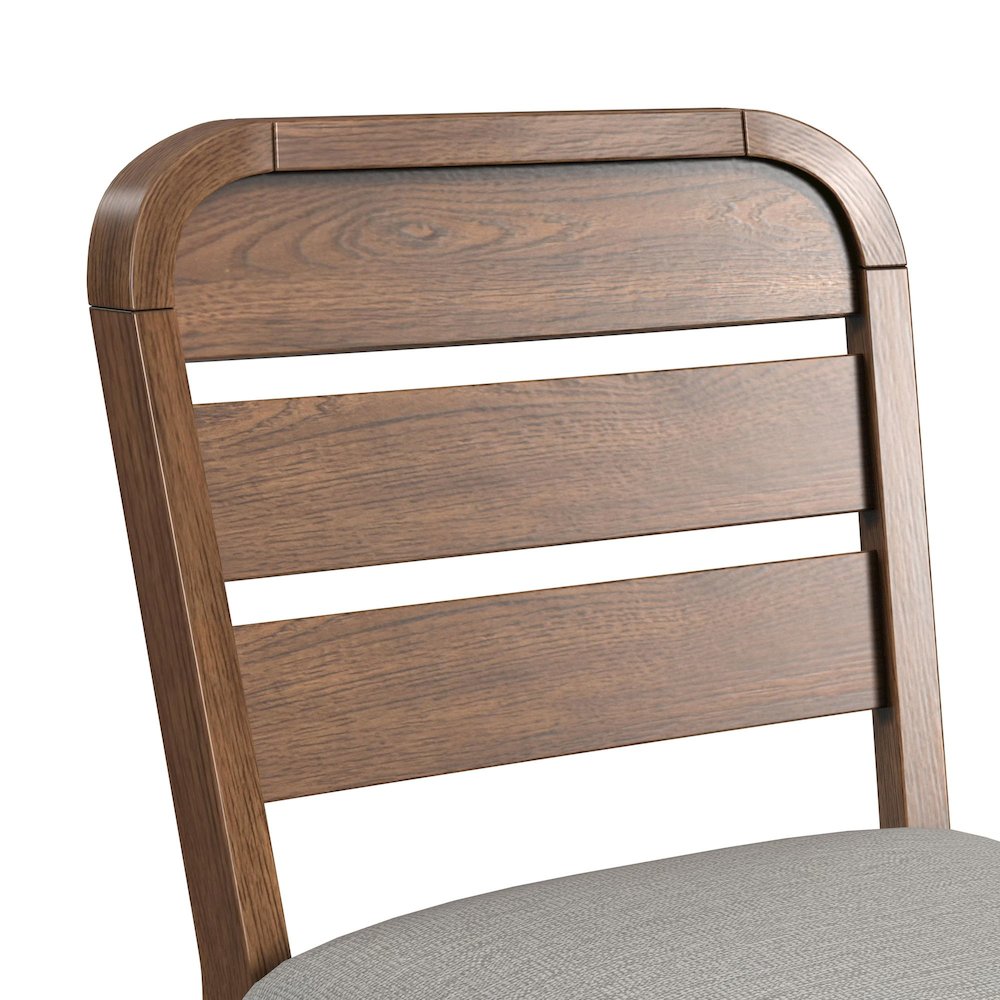 Thorin Counter Chair with Light Grey Fabric in Brown. Picture 8