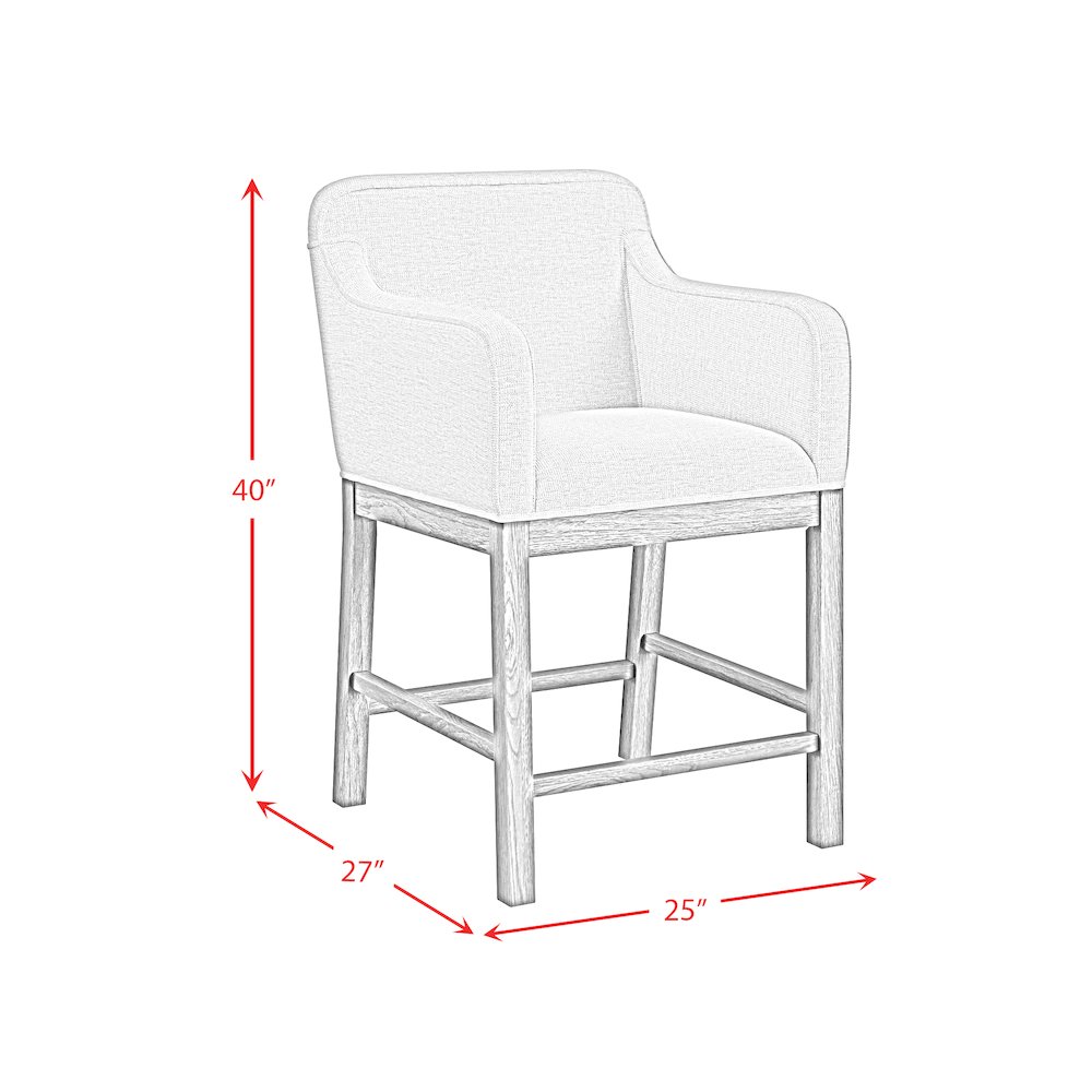Thorin UPH Counter Chair with Light Grey Fabric in Brown. Picture 9