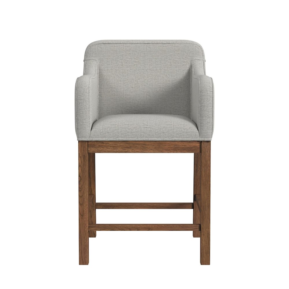 Thorin UPH Counter Chair with Light Grey Fabric in Brown. Picture 4