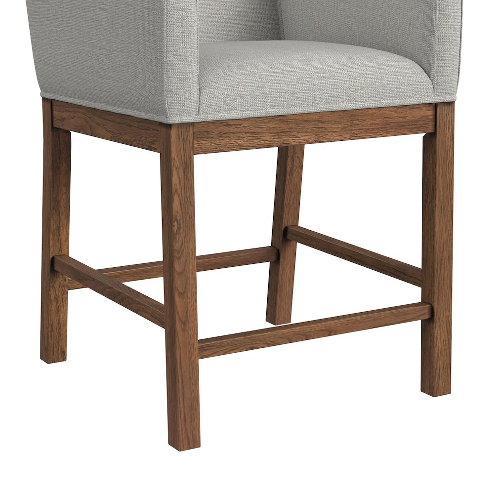 Thorin UPH Counter Chair with Light Grey Fabric in Brown. Picture 8