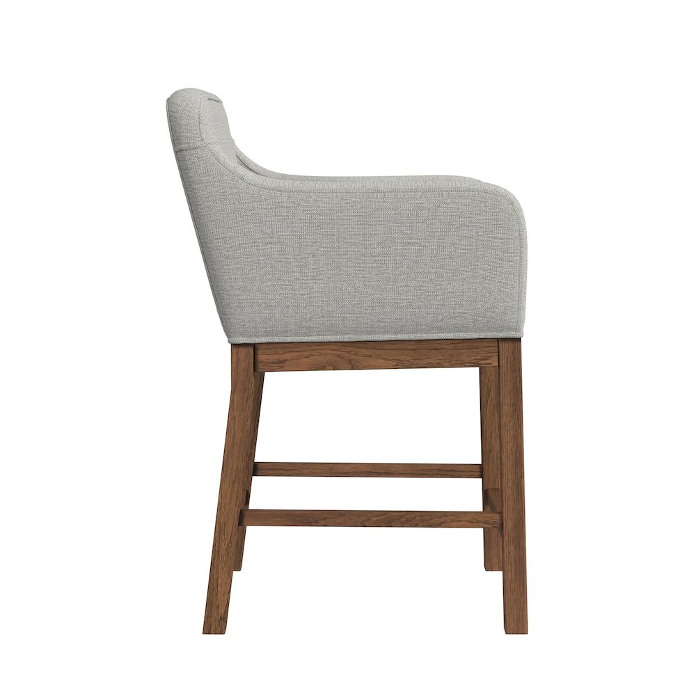 Thorin UPH Counter Chair with Light Grey Fabric in Brown. Picture 5