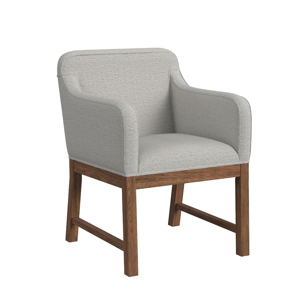 Thorin UPH Dining Chair with Light Grey Fabric in Brown. Picture 1