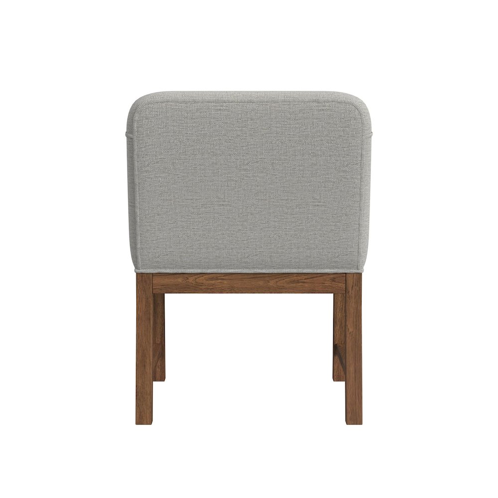 Thorin UPH Dining Chair with Light Grey Fabric in Brown. Picture 5
