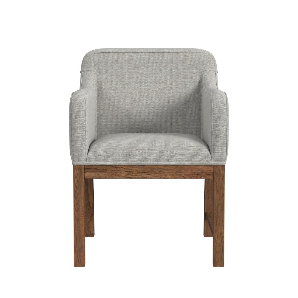 Thorin UPH Dining Chair with Light Grey Fabric in Brown. Picture 3