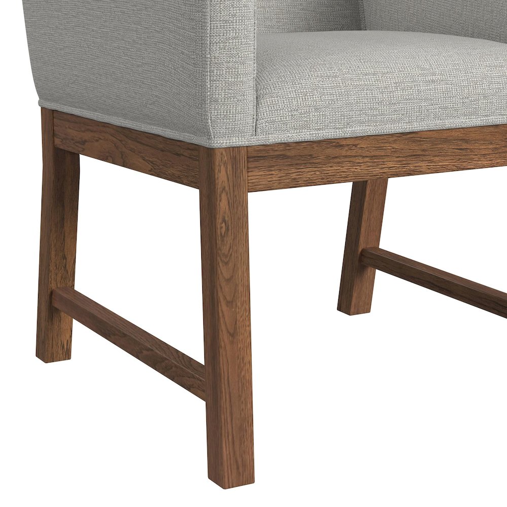 Thorin UPH Dining Chair with Light Grey Fabric in Brown. Picture 7