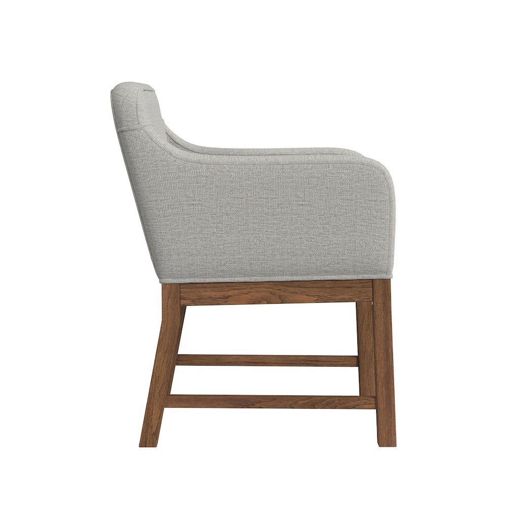 Thorin UPH Dining Chair with Light Grey Fabric in Brown. Picture 4