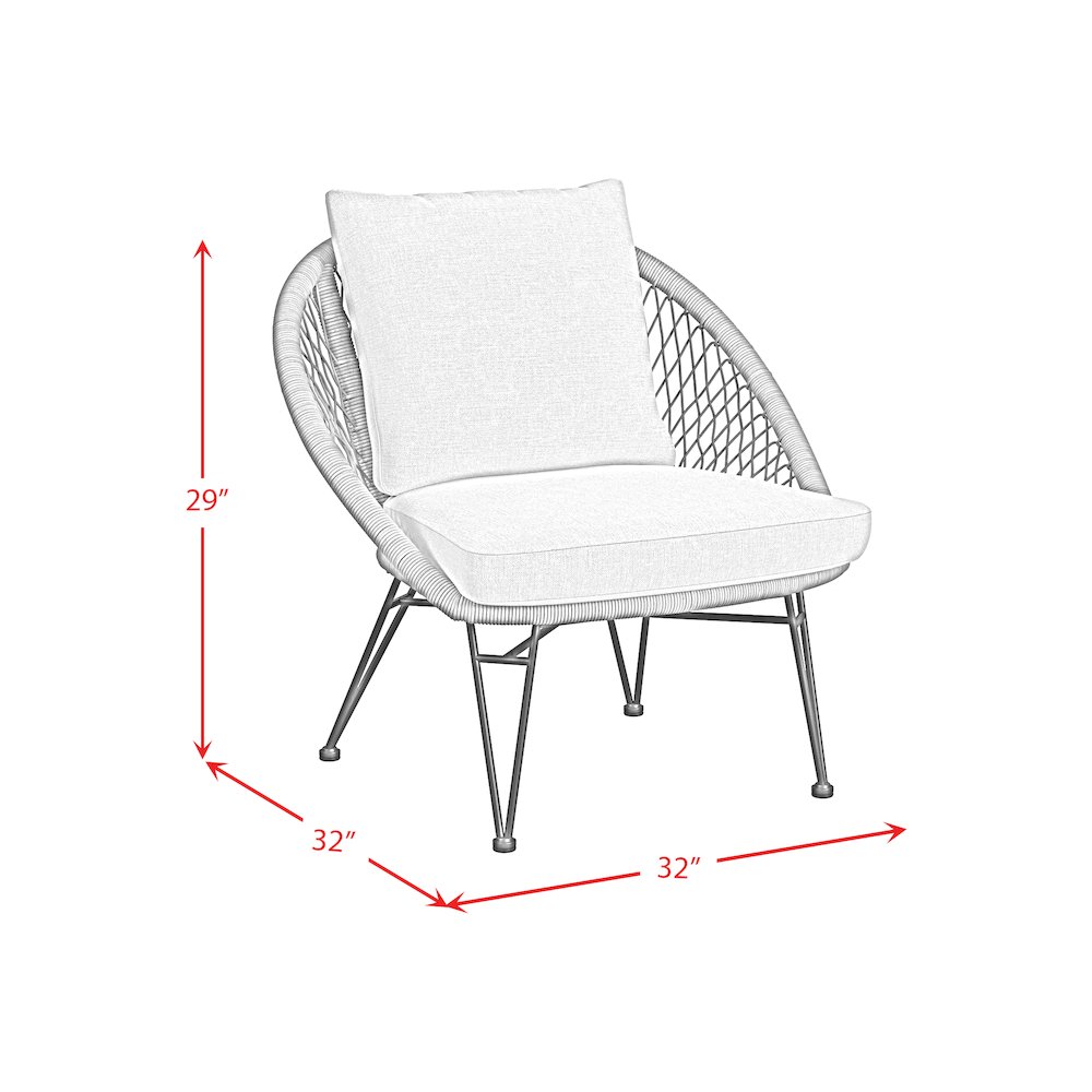 Grace Outdoor Seating 4PC Set - Black, Natural and Olefin Beige. Picture 18