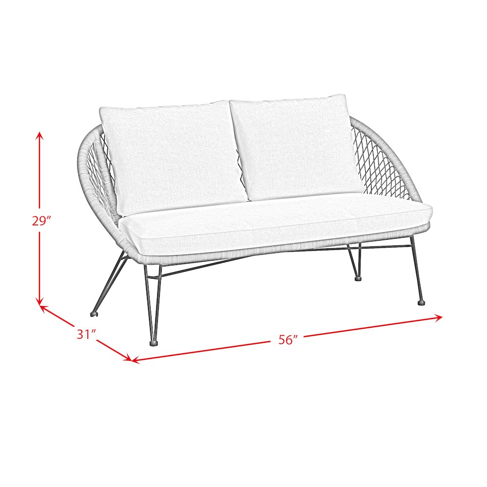 Grace Outdoor Seating 4PC Set - Black, Natural and Olefin Beige. Picture 17