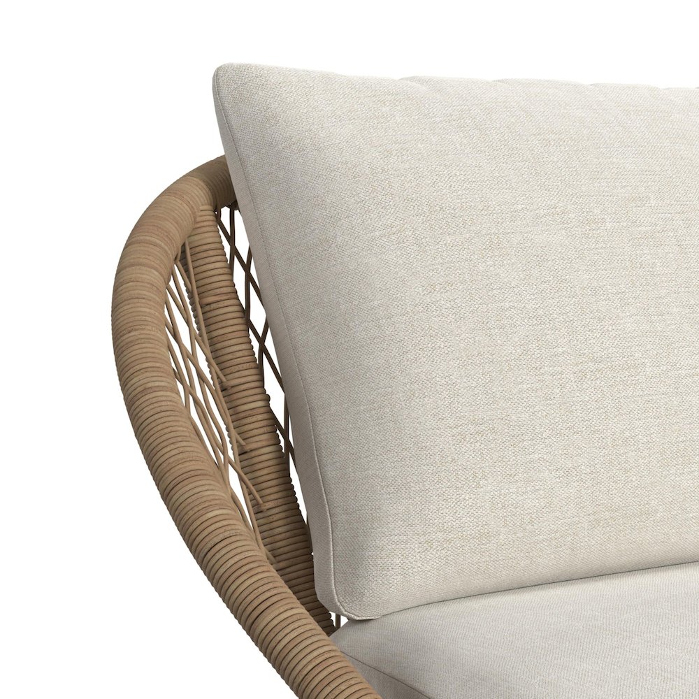 Grace Outdoor Seating 4PC Set - Black, Natural and Olefin Beige. Picture 11