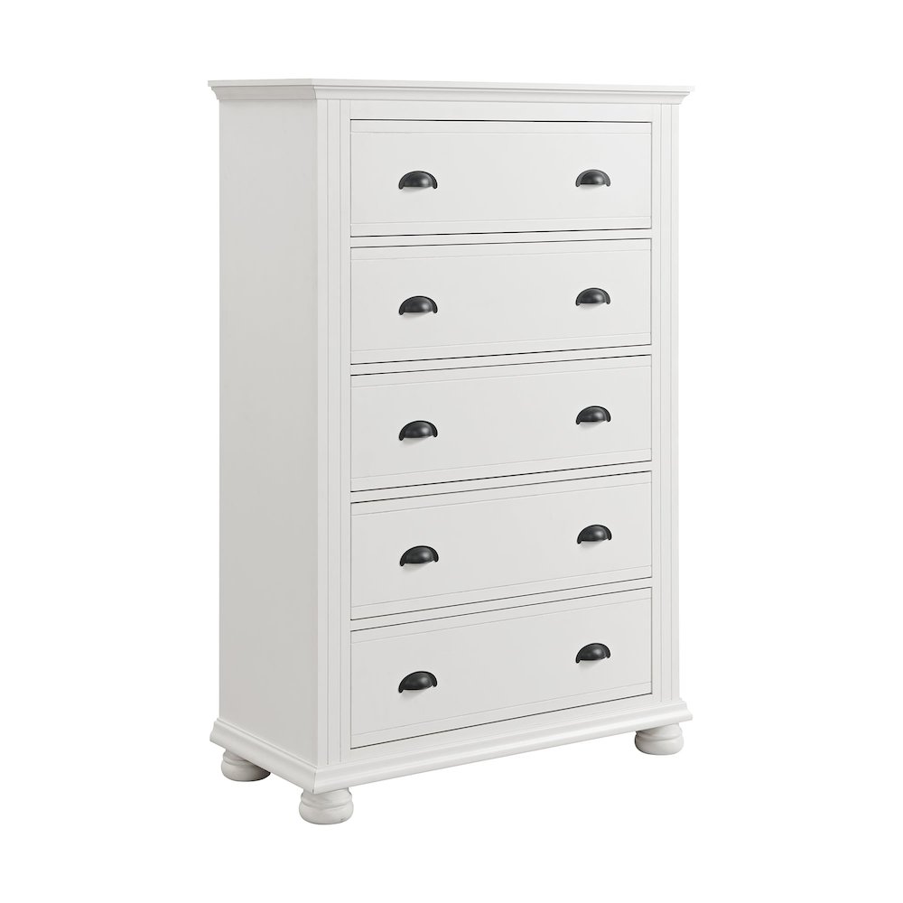 Conaughey  5-Drawer Chest in White. Picture 1