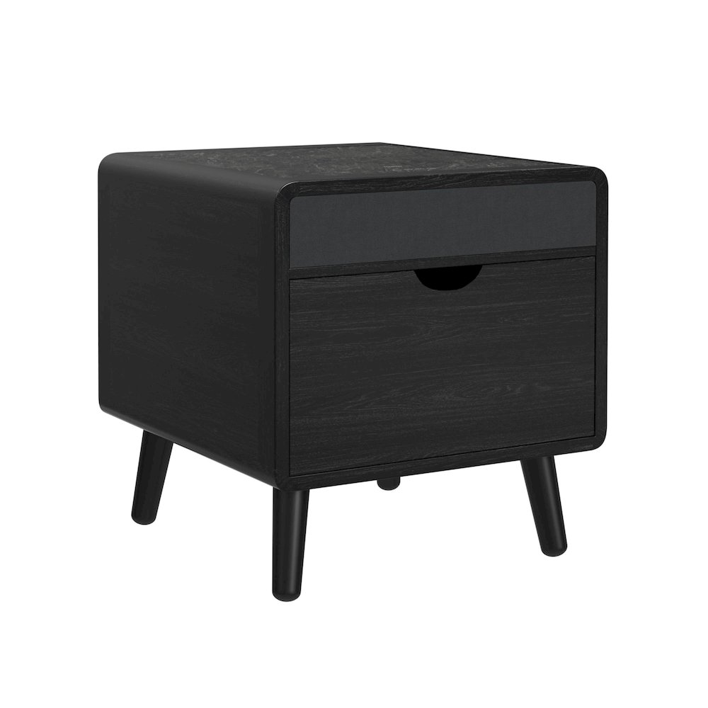 Halo Square Smart End table in Black. Picture 1