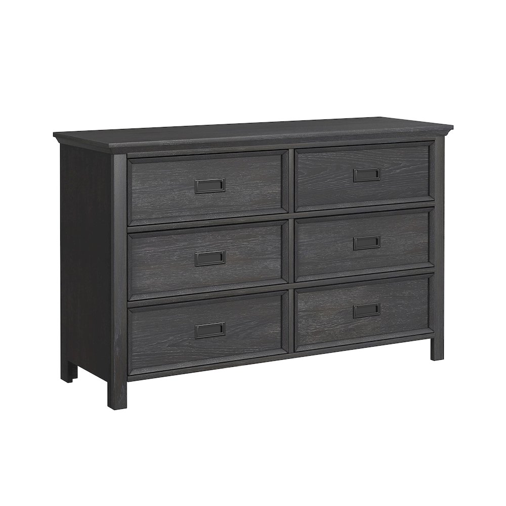Hampton Kids 6-Drawer Dresser in Charcoal. Picture 1