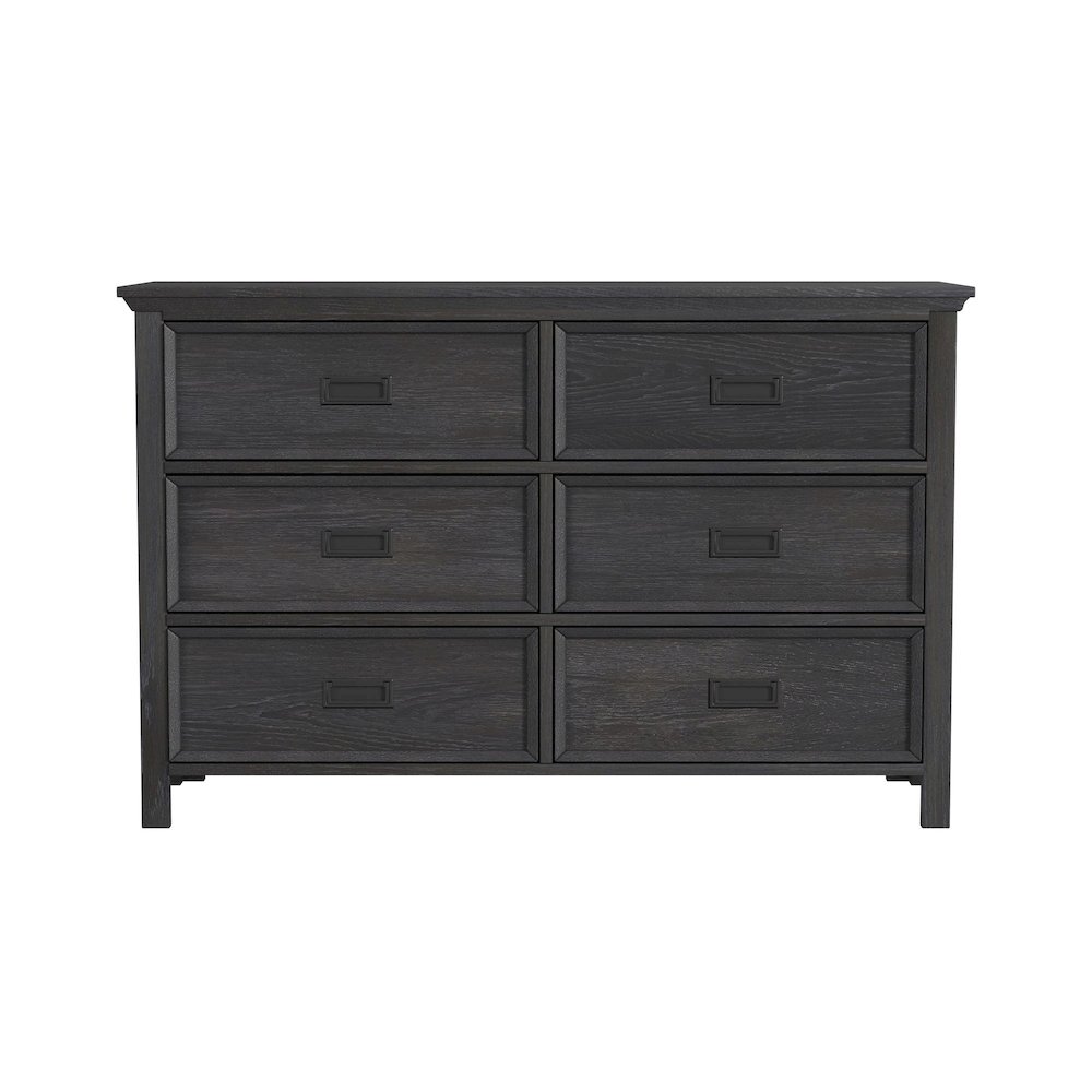 Hampton Kids 6-Drawer Dresser in Charcoal. Picture 2
