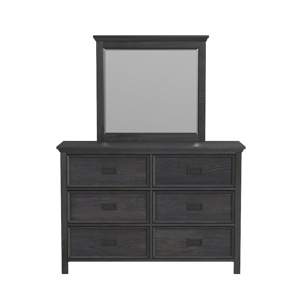 Hampton Kids Dresser and Mirror Set in Charcoal. Picture 2