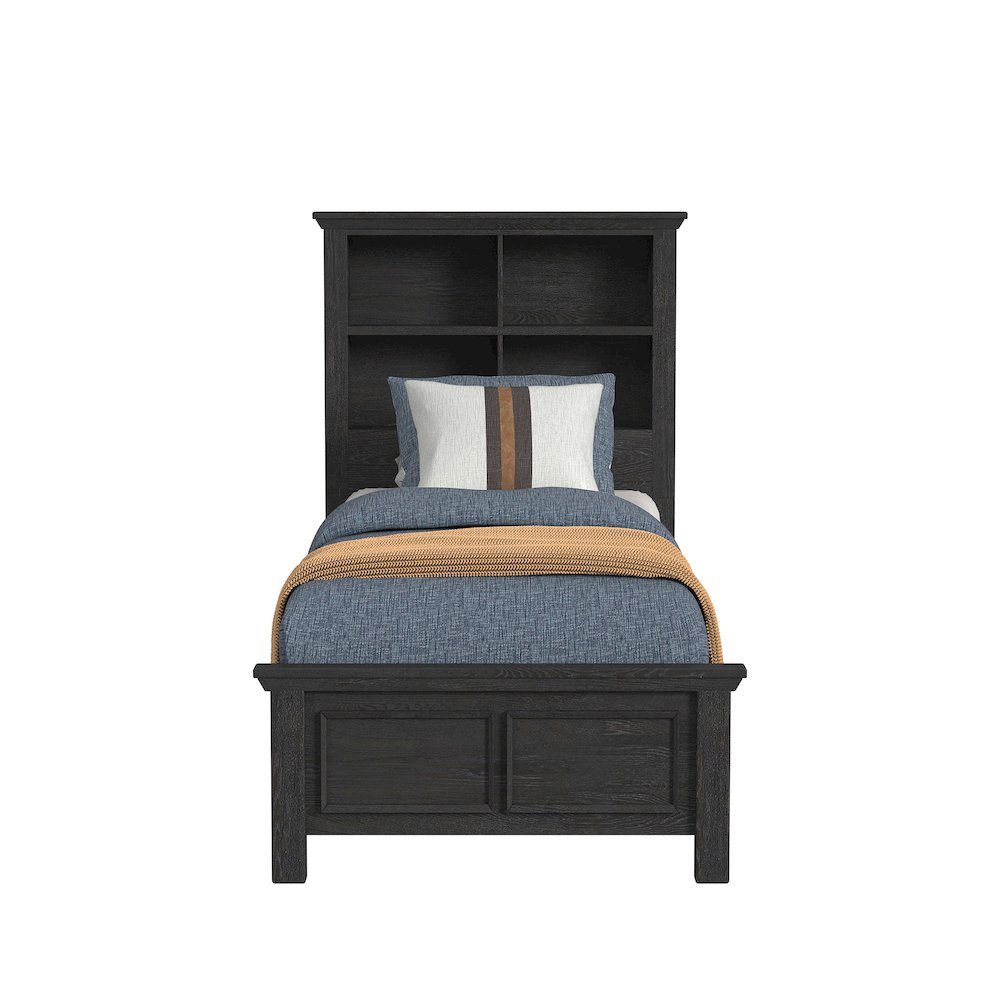 Hampton Kids Twin Bookcase Bed in Charcoal. Picture 2