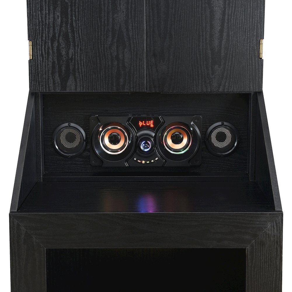 Cyclone Dartboard Cabinet with Speaker and LED in Black (3A Packing). Picture 8