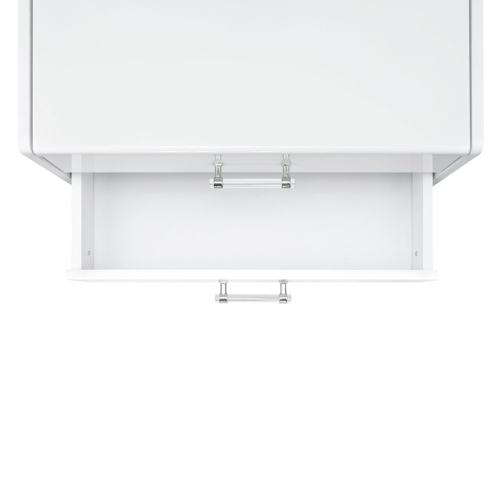Aurora Mini Dressing Table with Stool, LED and USB in Glossy White. Picture 11