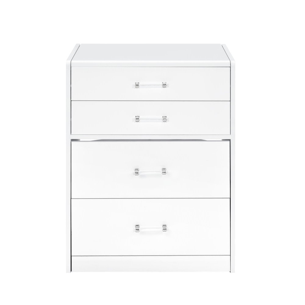 Aurora Mini Dressing Table with Stool, LED and USB in Glossy White. Picture 3