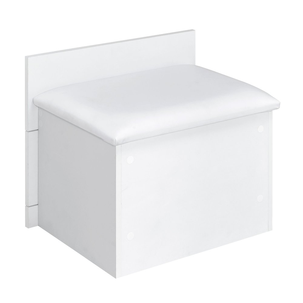 Aurora Mini Dressing Table with Stool, LED and USB in Glossy White. Picture 6