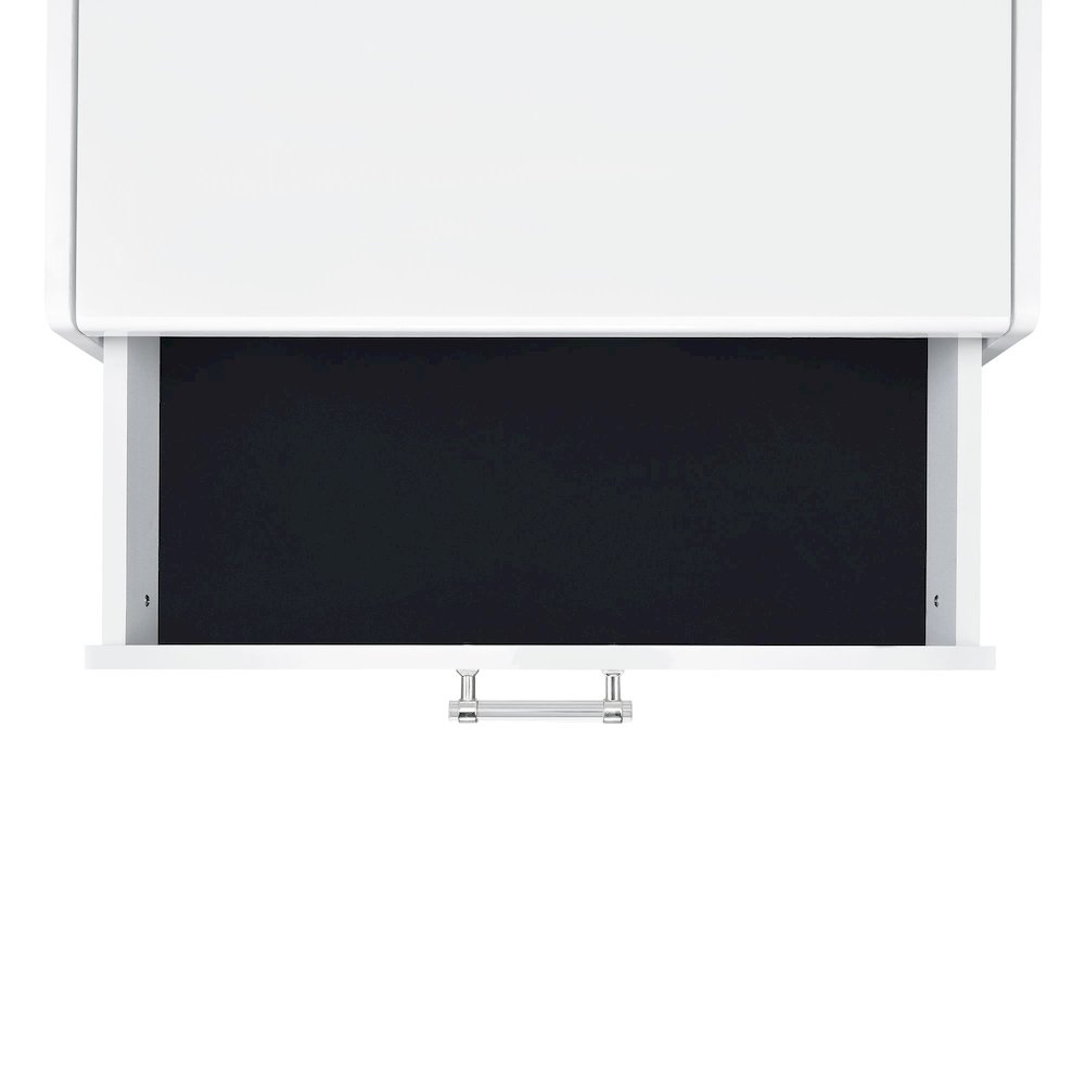 Aurora Mini Dressing Table with Stool, LED and USB in Glossy White. Picture 10