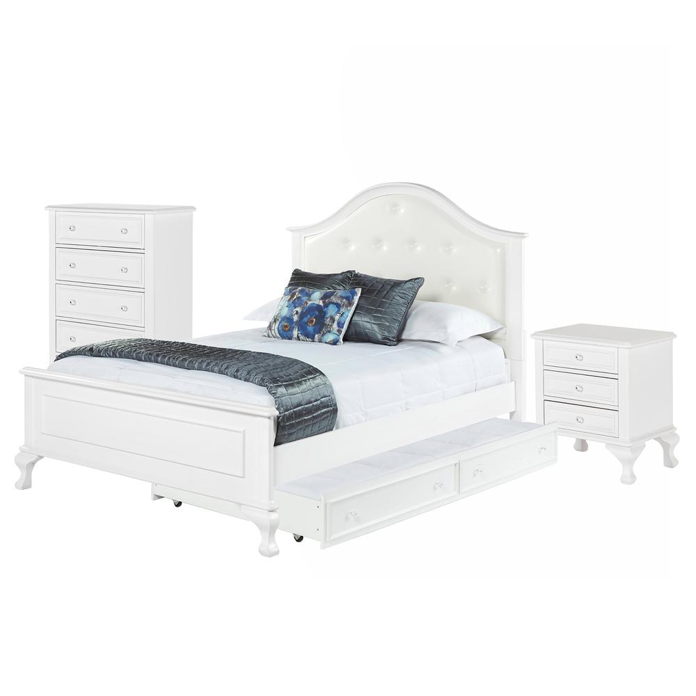 Jenna Full Panel w/ Trundle 3PC Bedroom Set. Picture 1